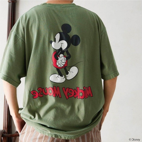 ジャーナル スタンダード レリュームの「ミッキーマウス」Tシャツ、“古着風”ひび割れプリントコピー ジャーナル スタンダード レリュームの「ミッキーマウス」Tシャツ、“古着風”ひび割れプリントコピー