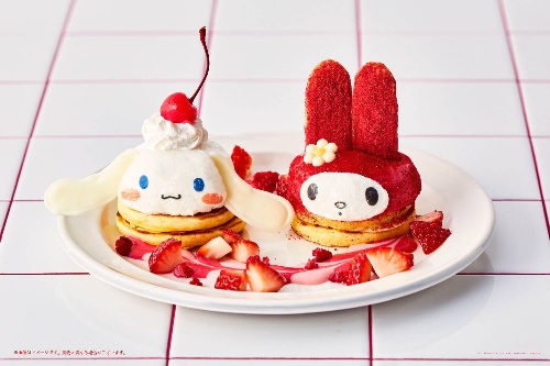 サンリオキャラクターズ“マイメロディ&シナモロール”のパンケーキ、J.S. パンケーキ カフェでコピー サンリオキャラクターズ“マイメロディ&シナモロール”のパンケーキ、J.S. パンケーキ カフェでコピー