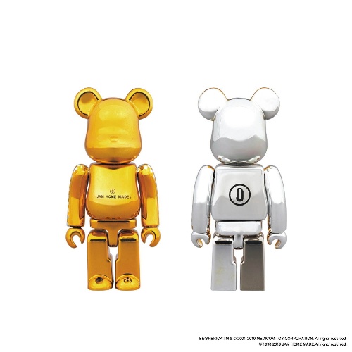 ジャムホームメイド×ベアブリック、金のベアブリックフェイス付きがま口財布＆ホテルキーホルダーコピー