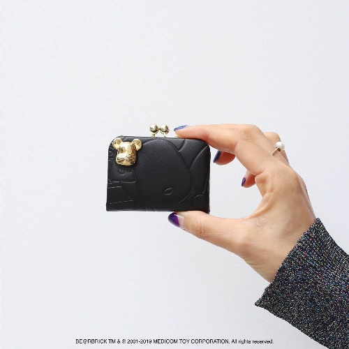 ジャムホームメイド×ベアブリック、金のベアブリックフェイス付きがま口財布＆ホテルキーホルダーコピー