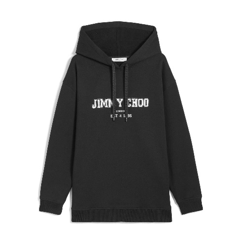 ジミー チュウ"カレッジフーディ&スウェット"がユニセックスで、ブランドロゴと創業年をプリントコピー ジミー チュウ"カレッジフーディ&スウェット"がユニセックスで、ブランドロゴと創業年をプリントコピー