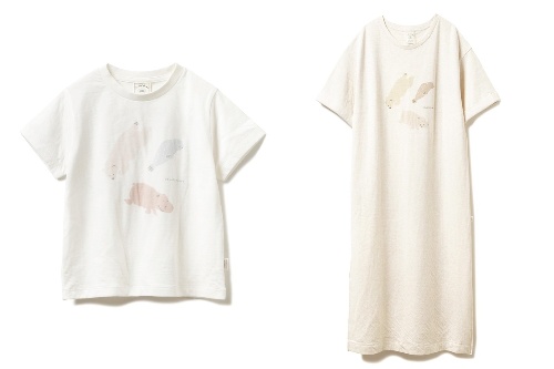 ジェラート ピケ×旭山動物園、白クマ＆カバ柄のTシャツやワンピース - キッズも登場