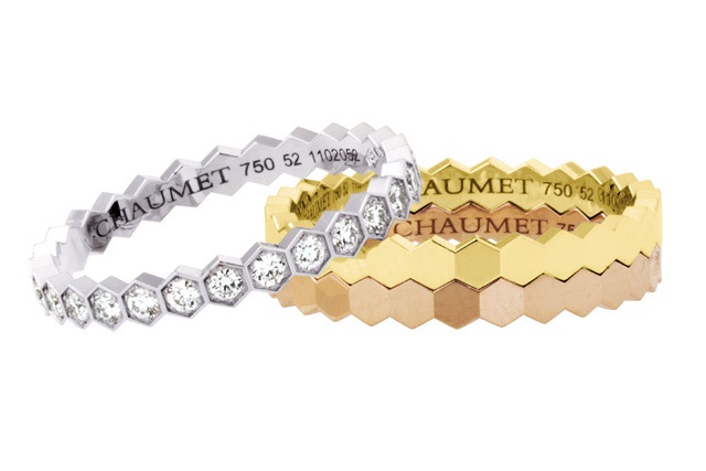 バレンタイン＆ホワイトデーギフトにおすすめのショーメ(CHAUMET)のハニカムスリーゴールドリング  コピー