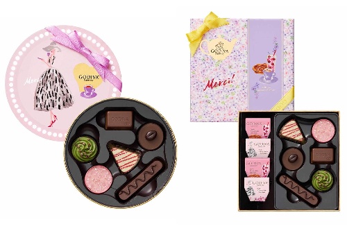 ゴディバの春限定コレクション、「桜ムース」や「抹茶 ショコリキサー」など限定粒を小花柄ボックスに