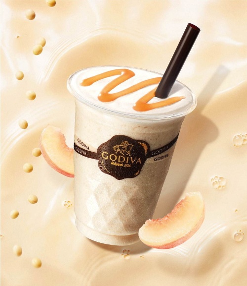 ゴディバから豆乳ベースの新作チョコドリンク「ソイリキサー ホワイトチョコレート ピーチ」限定発売コピー