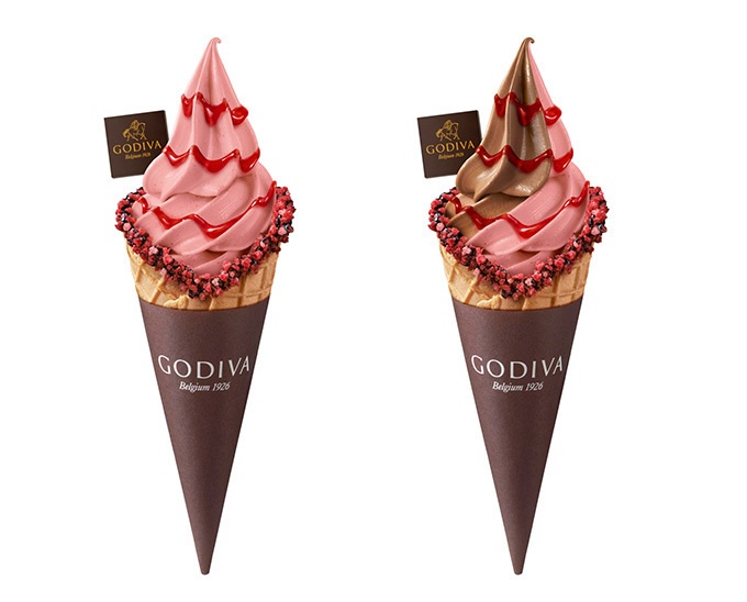 ゴディバ、ソフトクリームに新フレーバーストロベリー＆ダークチョコレートのショコリキサー登場コピー