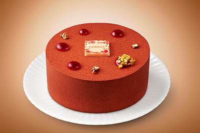 ゴディバのクリスマスケーキ - ピスタチオとショコラ、フランボワーズの香り