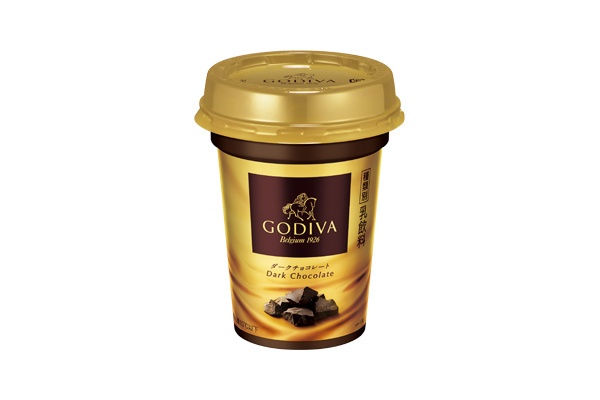 ゴディバのコンビニ限定チョコドリンク「GODIVA ダークチョコレート」本格チョコのビターな味わいコピー