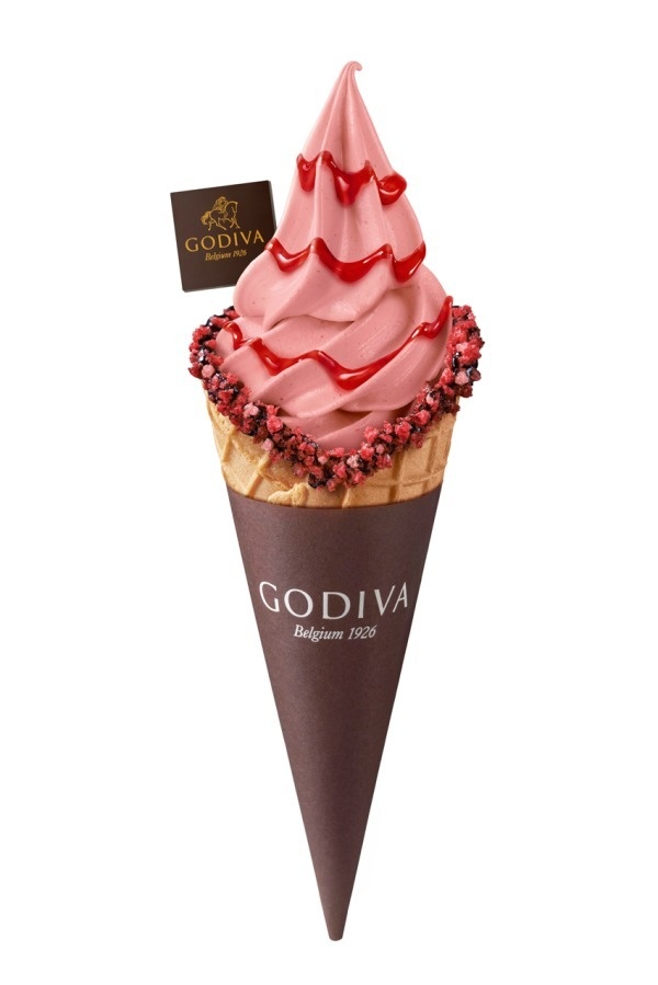 ゴディバの限定プレミアムソフトクリーム、甘酸っぱいストロベリー×贅沢チョコレートコピー