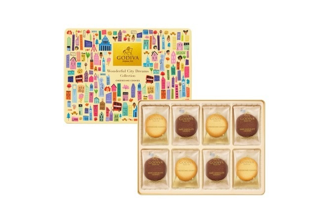 ゴディバ限定味「チーズケーキクッキー」チーズ香るミルクチョコレートを挟んだラングドシャコピー