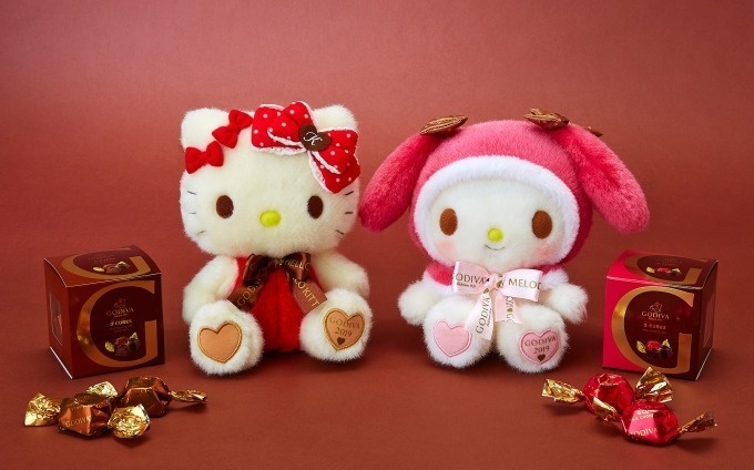 ゴディバ「サンリオ」ハローキティ＆マイメロディとコラボ、ぬいぐるみとチョコレートのバレンタインギフトコピー