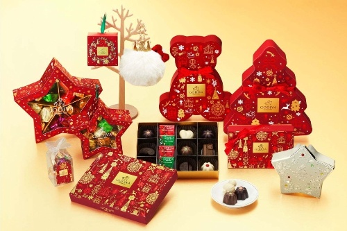 ゴディバのクリスマス限定チョコレート、ガナッシュ入りバンドケーキ型チョコ＆サンタの"ノエル粒"