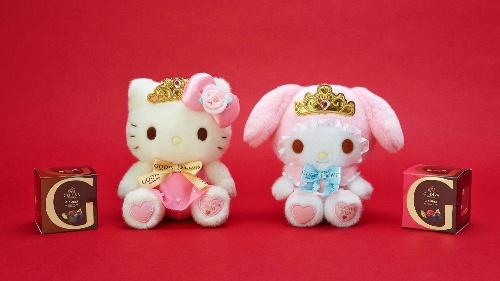 ゴディバがハローキティ＆マイメロディとコラボ、“プリンセス風”ぬいぐるみとチョコのバレンタインギフトコピー