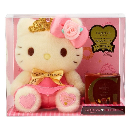 ゴディバがハローキティ＆マイメロディとコラボ、“プリンセス風”ぬいぐるみとチョコのバレンタインギフトコピー
