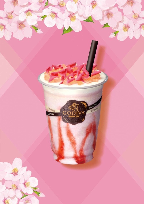 ゴディバ「ショコリキサー さくら」桜×ホワイトチョコレートの春限定ドリンク、桜ゼリーをトッピングコピー