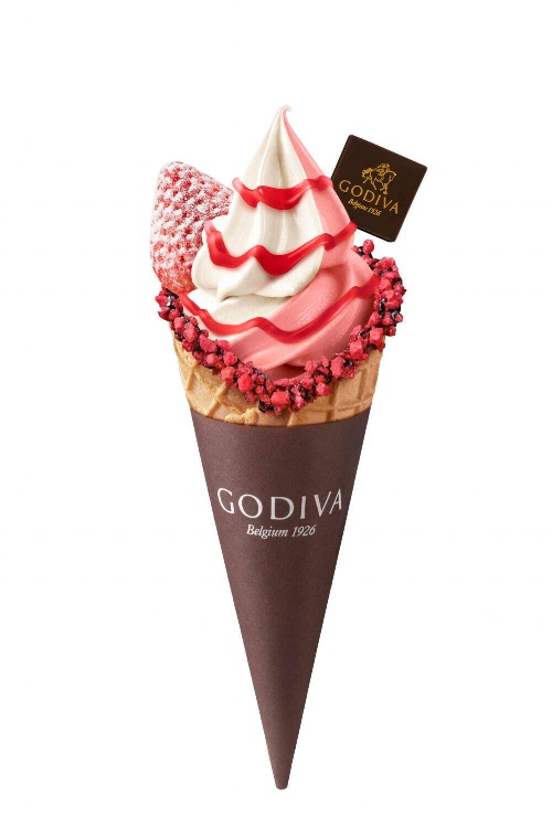 ゴディバのバレンタイン限定ソフトクリーム“あまおう苺添え”ストロベリーソフトなどコピー ゴディバのバレンタイン限定ソフトクリーム“あまおう苺添え”ストロベリーソフトなどコピー