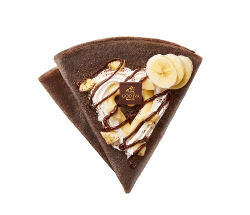 「ゴディバ オリジナルクレープ」ゴディバカフェ大宮店に関東初登場、バナナチョコ＆生チョコレートの2種コピー