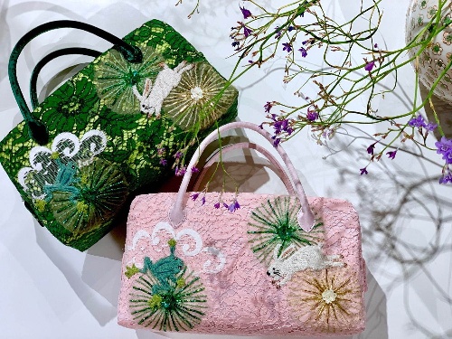 ケイタ マルヤマ「利休バッグ」の新作、アーカイブ地＆ビーズ刺繍などでうさぎやネコを表現コピー