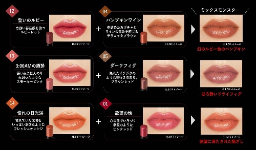 ケイト「リップモンスター」“落ちにくい口紅”に新色、2色を混ぜるミックスモンスターのメイクレシピもコピー ケイト「リップモンスター」“落ちにくい口紅”に新色、2色を混ぜるミックスモンスターのメイクレシピもコピー