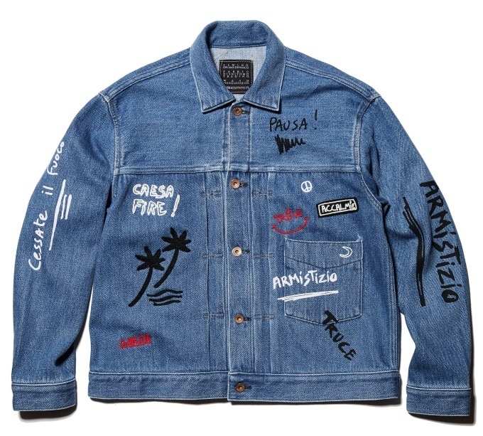 クロ×パリ発「VVV」コラボ、平和へのメッセージを描いたデニムジャケット＆グラフィックTシャツコピー