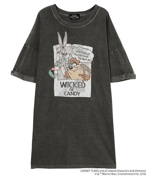 キャンディストリッパーとルーニー・テューンズのコラボTシャツ発売 - ヴィンテージ感のある加工コピー