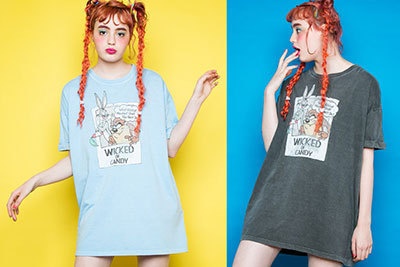キャンディストリッパーとルーニー・テューンズのコラボTシャツ発売 - ヴィンテージ感のある加工