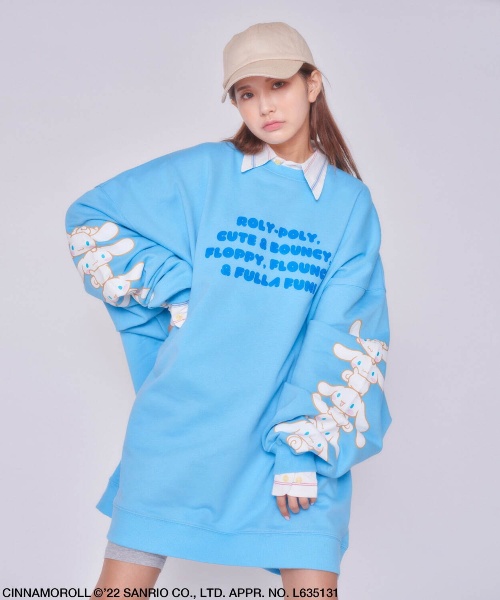 キャンディストリッパー×シナモロール、“袖に連なるシナモロール”のビッグスウェットやTシャツコピー キャンディストリッパー×シナモロール、“袖に連なるシナモロール”のビッグスウェットやTシャツコピー