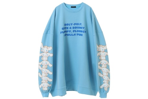 キャンディストリッパー×シナモロール、“袖に連なるシナモロール”のビッグスウェットやTシャツ