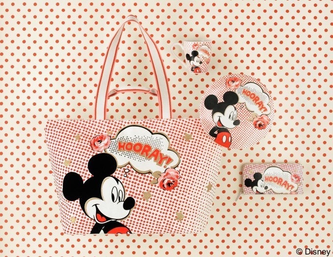 キャス キッドソン、ディズニー“ミッキーマウス”コレクション発売 - ローズ柄のミッキーのバッグコピー