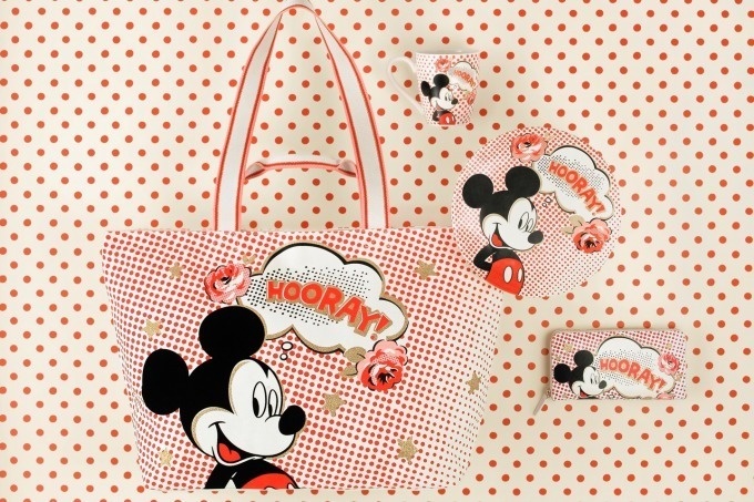 キャス キッドソン、ディズニー“ミッキーマウス”コレクション発売 - ローズ柄のミッキーのバッグ