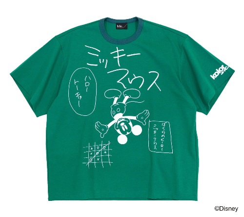 カラーのディズニー「ミッキーマウス」落書き風プリントTシャツ＆レトロプルオーバー、心斎橋パルコ限定でコピー