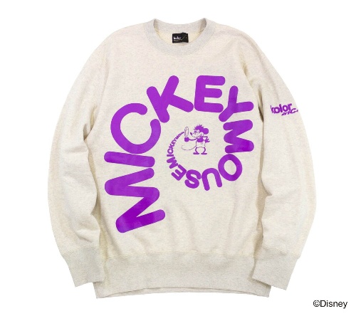 カラーのディズニー「ミッキーマウス」落書き風プリントTシャツ＆レトロプルオーバー、心斎橋パルコ限定でコピー