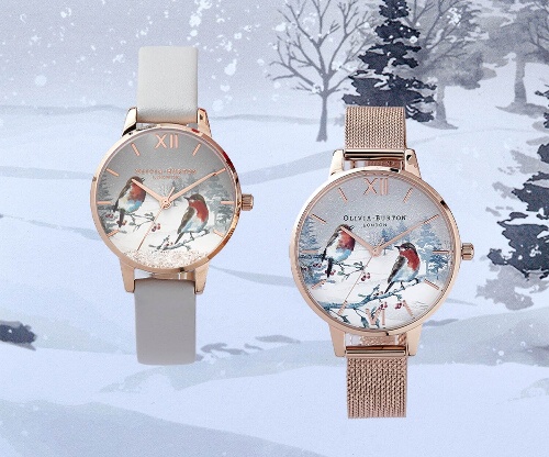オリビア・バートンのクリスマス限定腕時計 - “鳥と柊”の雪景色を描いた文字盤、伊勢丹新宿店でコピー オリビア・バートンのクリスマス限定腕時計 - “鳥と柊”の雪景色を描いた文字盤、伊勢丹新宿店でコピー