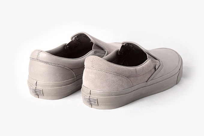 エンジニアド ガーメンツ×VANS コラボスリッポン、スムースレザーとスウェードを左右非対称に配置コピー